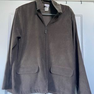 SUEDE ZIP UP JACKET